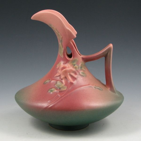 Appraisal: Roseville Columbine ewer in pink and green Marked Roseville USA