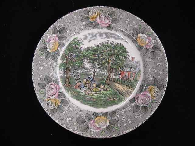 Appraisal: Set of Adams N Currier Ironstone Plate various scenes ''