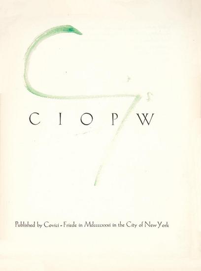 Appraisal: CUMMINGS E E CIOPW New York Covici-Friede vo x mm