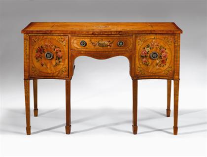 Appraisal: Edwardian painted satinwood small sideboard first quarter th century The