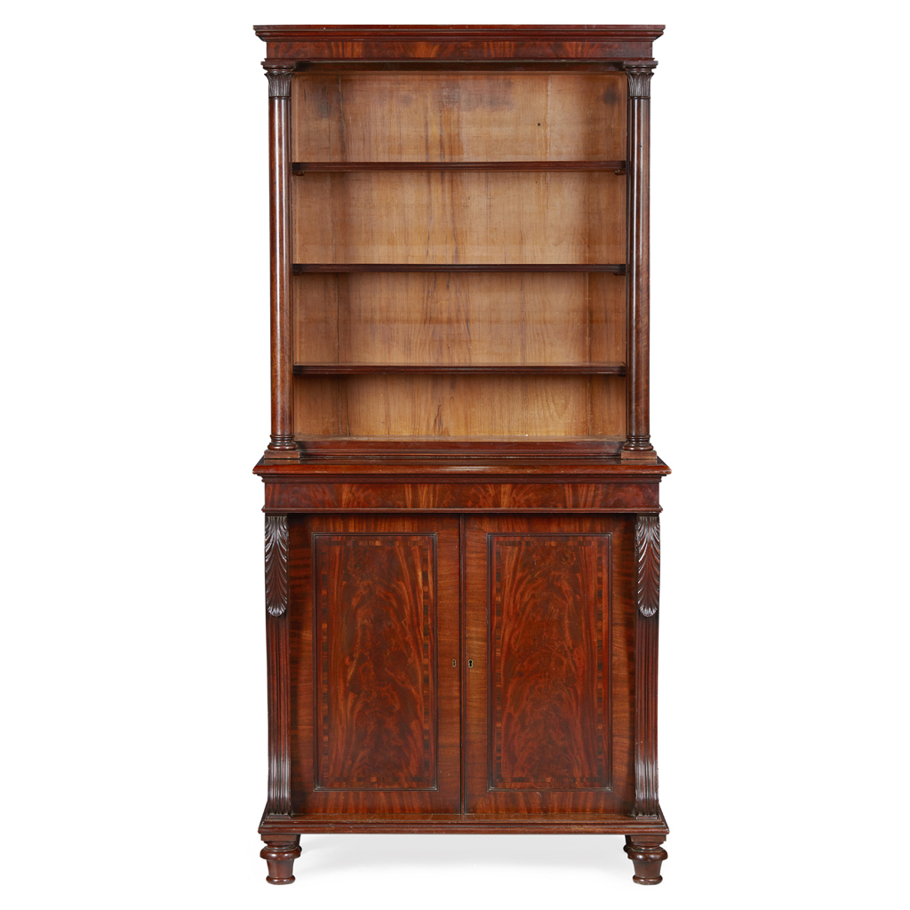 Appraisal: LATE REGENCY MAHOGANY BOOKCASE CABINET EARLY TH CENTURY of small