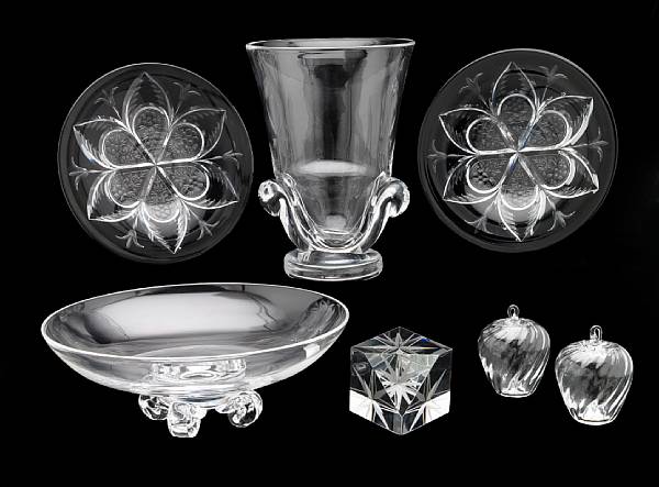 Appraisal: A group of Steuben clear and colored glass articles comprising