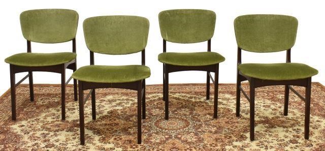 Appraisal: lot of Danish mid-century modern dining chairs c s rosewood