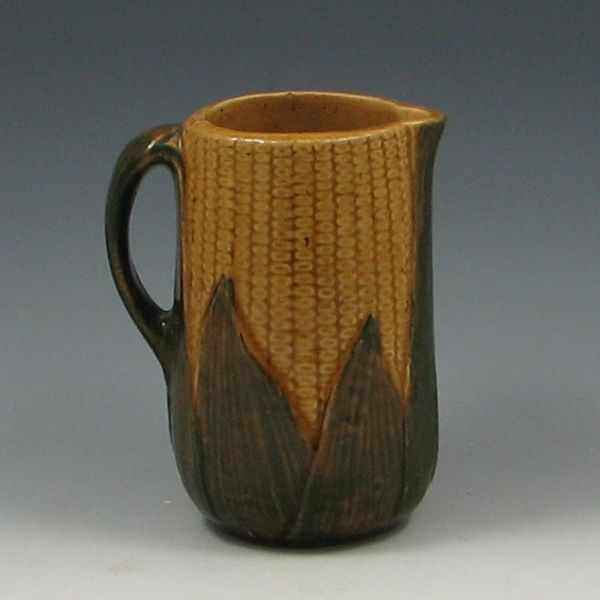 Appraisal: Majolica Corn Pitcher marked ''h chip at the base