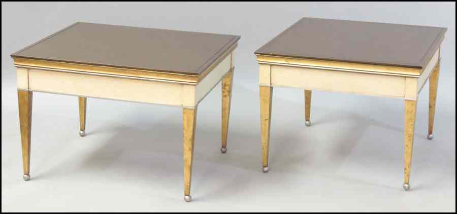 Appraisal: PAIR OF MAHOGANY END TABLES H '' W '' D