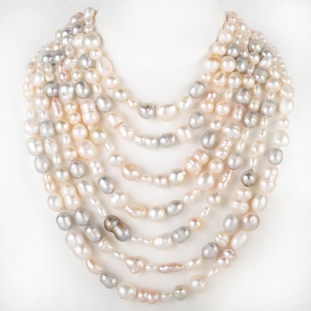 Appraisal: Multi Strand Cultured Pearl Necklace Approx together with a small