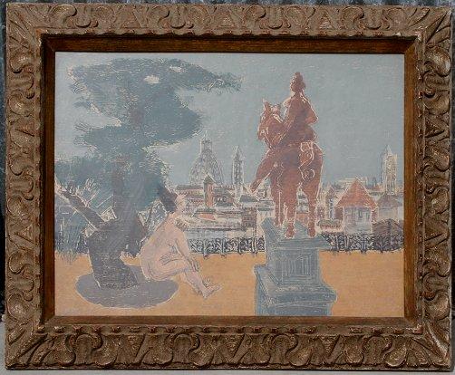 Appraisal: REDER Bernard American - Paris Scene with Nude in Park