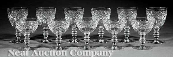 Appraisal: A Partial Set of Cut Crystal Stemware including goblets and