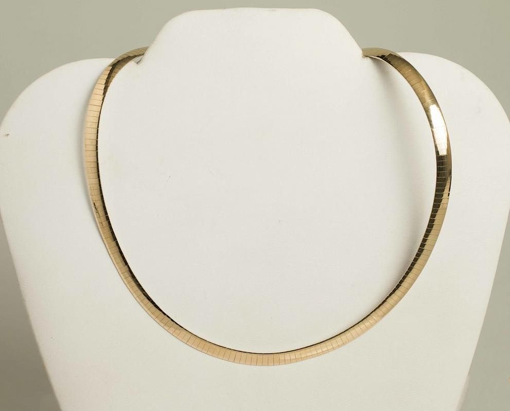 Appraisal: Two-Tone Omega K Gold Necklace Two-tone omega k necklace Gross