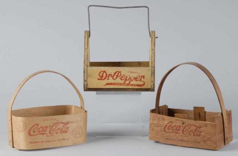 Appraisal: Lot of Assorted Wooden Carriers Description s Includes Dr Pepper