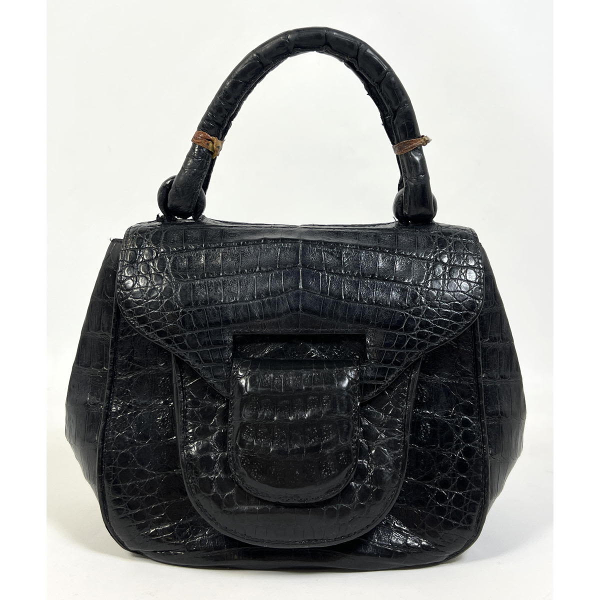 Appraisal: Vintage Black Nancy Gonzalez Purse Handbag Crocodile Made in Colombia