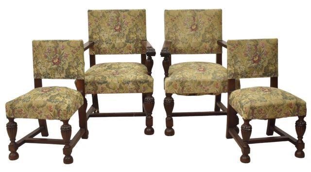 Appraisal: lot of Spanish Baroque style chairs late th c comprising