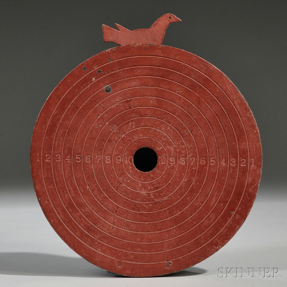 Appraisal: Red-painted Cast Iron Bell Ringer Shooting Gallery Target H M