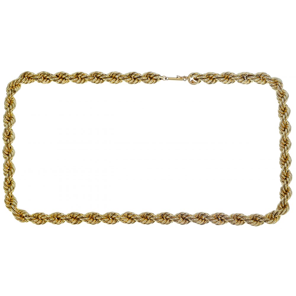 Appraisal: K YELLOW GOLD TWISTED ROPE NECKLACE mm wide having barrel