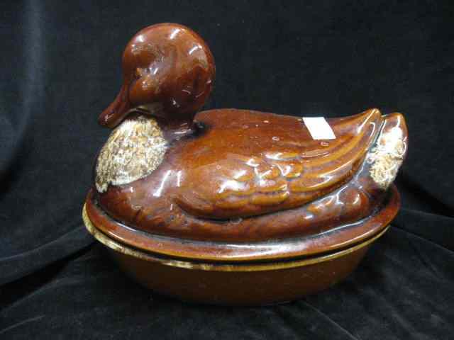 Appraisal: Hull Pottery Covered Dish duck cover oval '' x ''