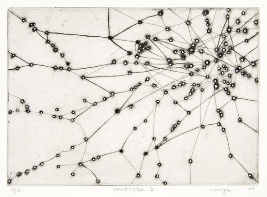 Appraisal: Victoria BurgeConstellation D Etching and drypoint on drilled copper signed