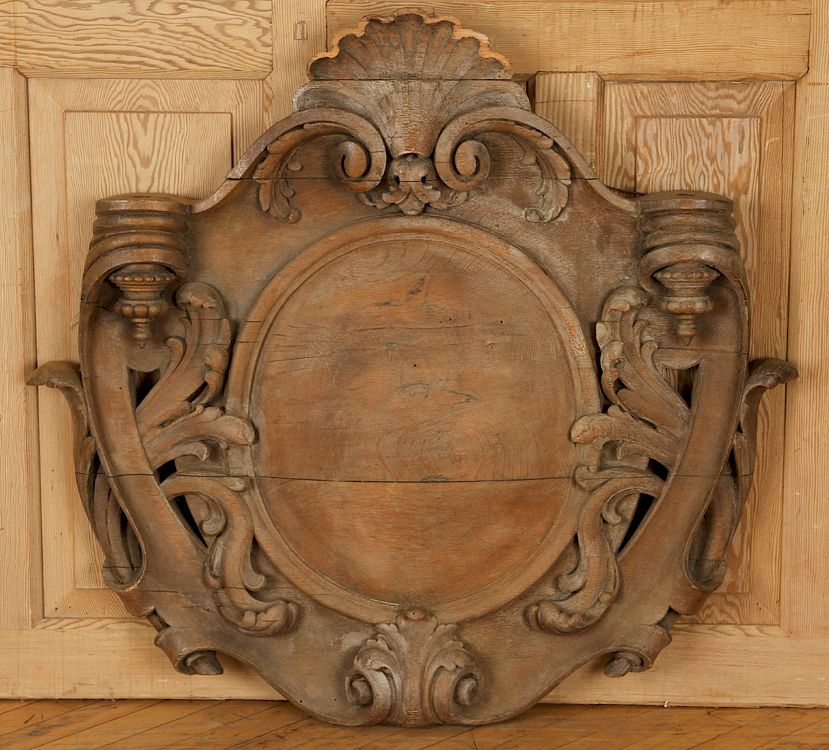 Appraisal: TH C CARVED WOOD ARCHITECTURAL ELEMENT CREST A nineteenth century