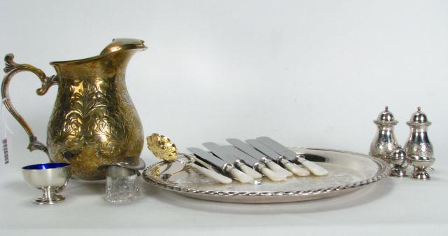 Appraisal: Group of silver and plate table service Items including silver