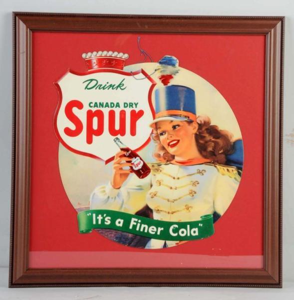 Appraisal: Cardboard Spur Die-Cut Fan Pull Description s Nicely framed under