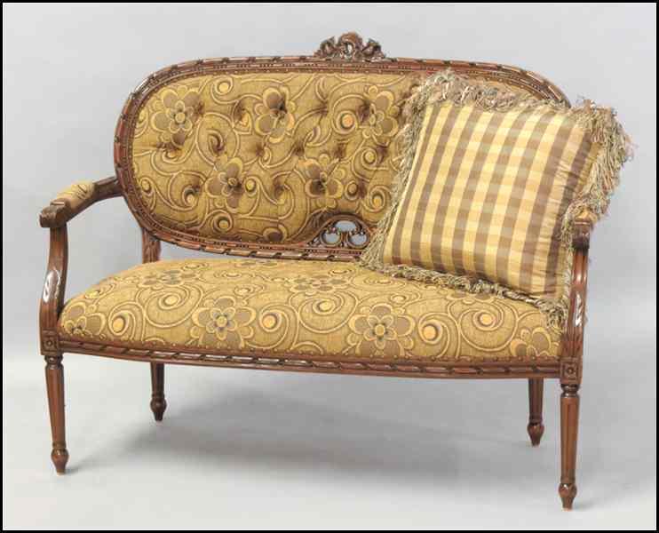 Appraisal: UPHOLSTERED OPEN ARM SETTEE H '' W '' D ''