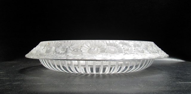 Appraisal: LALIQUE CRYSTAL MARGUERITES BOWL a round clear crystal bowl with