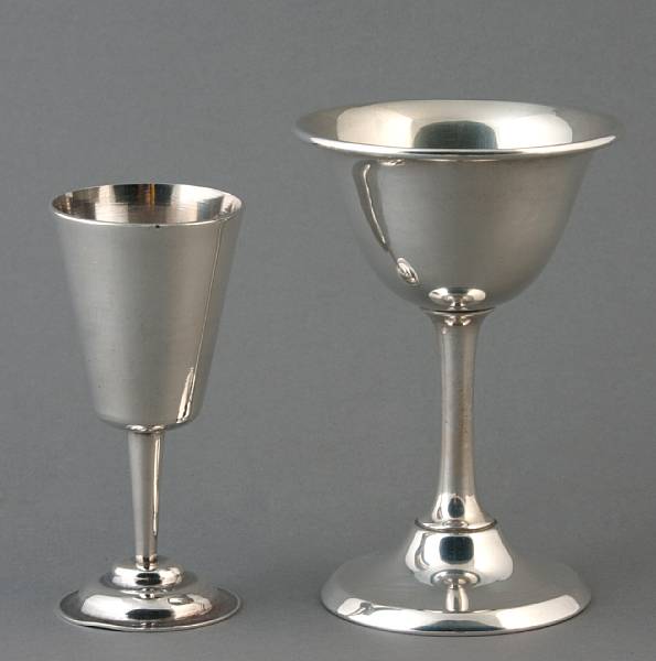 Appraisal: A group of sterling stemmed cups Comprising set of J