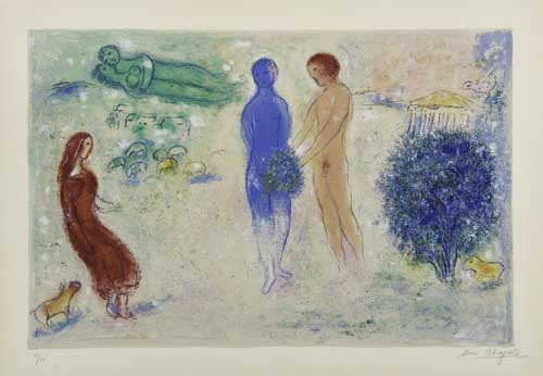 Appraisal: MARC CHAGALL Le Jugement de Chlo Color lithograph x mm