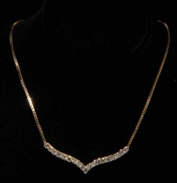 Appraisal: K Y Gold Diamond Necklace Description Diamonds ctw Weight dwt