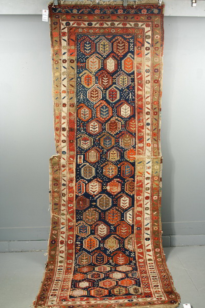 Appraisal: RUNNER - ' x ' - Persian Runner with diagonal