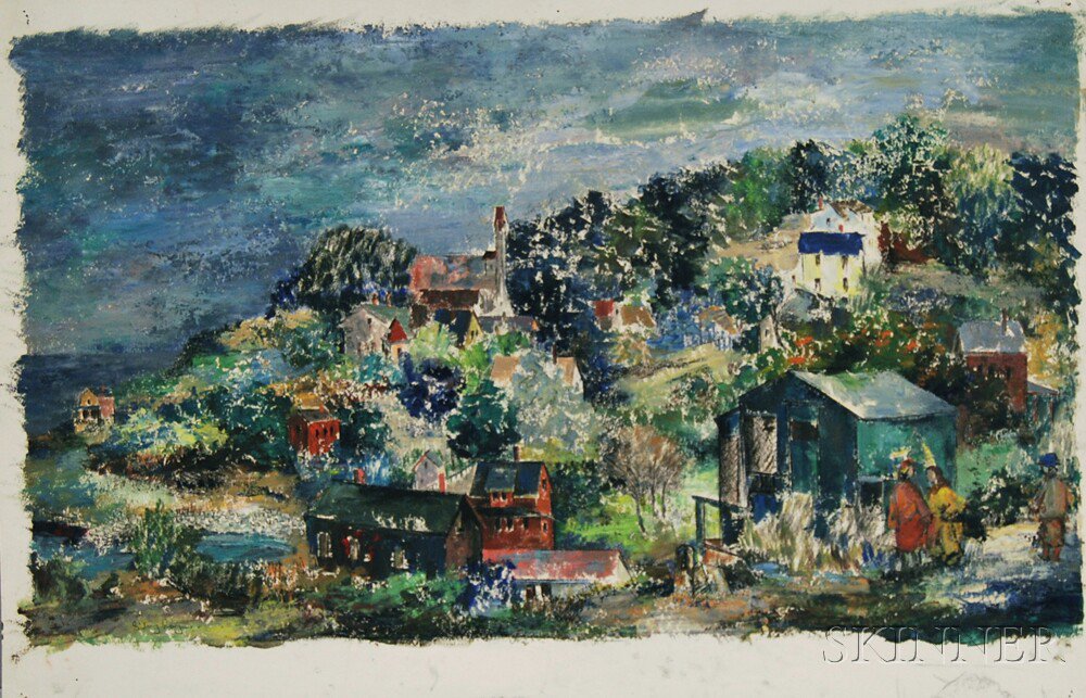 Appraisal: Sidney Raynes American - Hillside in Lanesville Signed Sidney Raynes