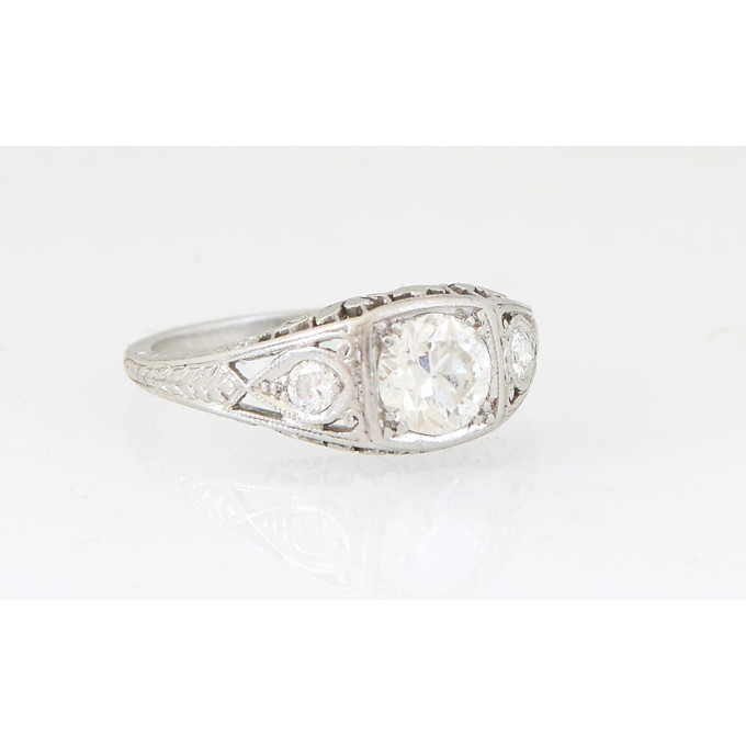 Appraisal: Lady's Vintage Platinum Dinner Ring with a circular carat round