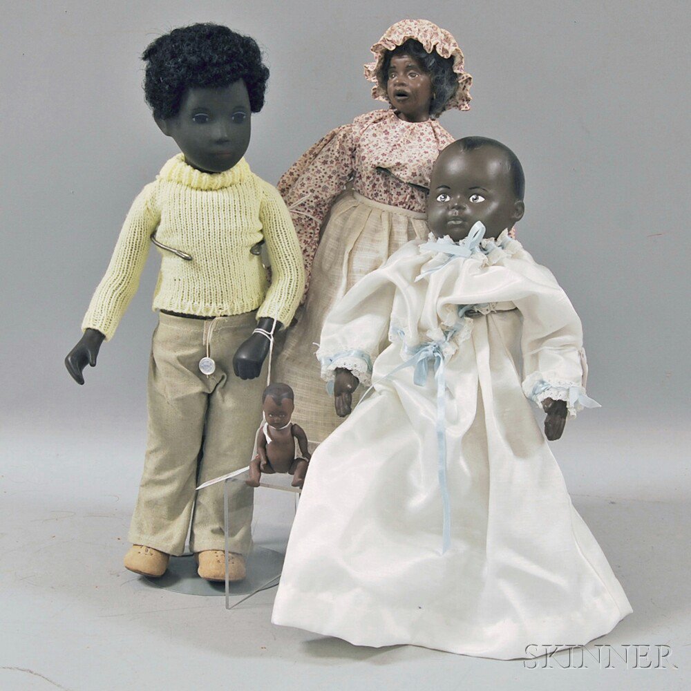 Appraisal: Four Miscellaneous African American Dolls th century a small all