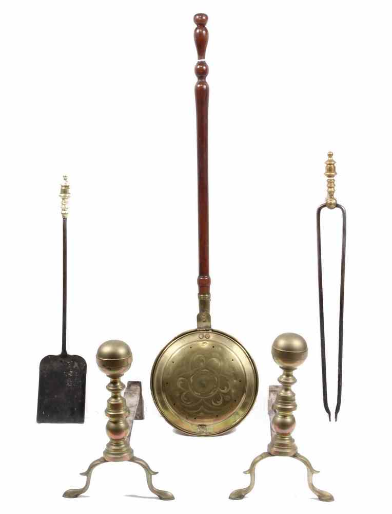 Appraisal: FIREPLACE ACCESSORIES - th c Fireplace Accessories including Ball Top