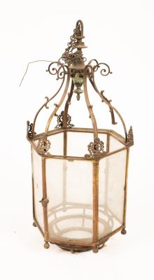 Appraisal: A hexagonal hall lantern cm high Provenance Spetchley Park Worcestershire