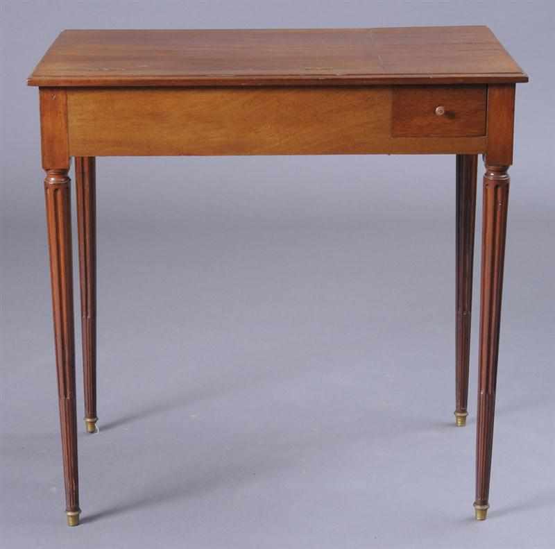 Appraisal: LOUIS XVI STYLE MAHOGANY READING TABLE The hinged flap on