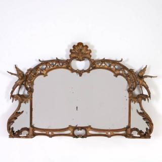 Appraisal: Chinese Chippendale carved giltwood wall mirror th th c possibly