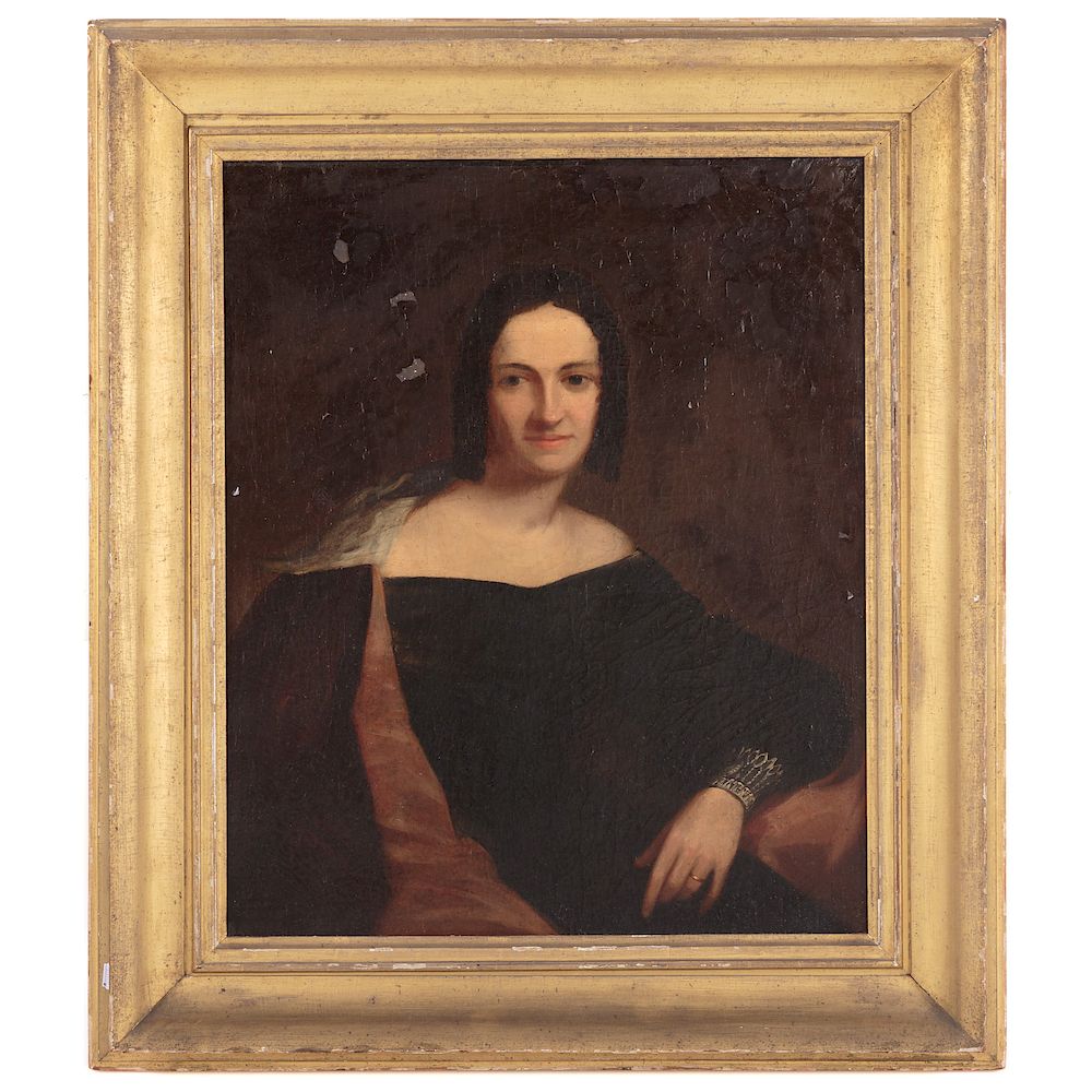 Appraisal: American School th c Portrait of a Lady Oil on