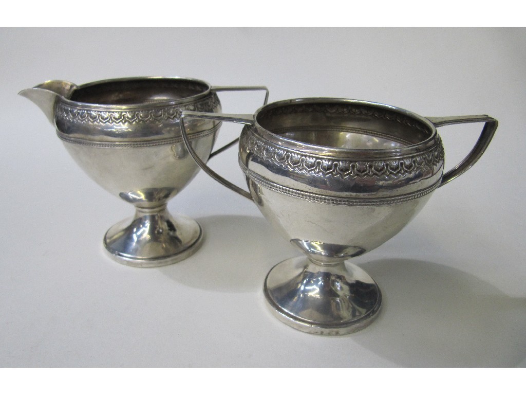 Appraisal: Sterling silver cream and sugar