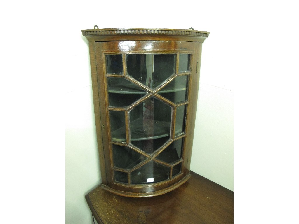 Appraisal: Apprentice mahogany wall mounting corner cabinet