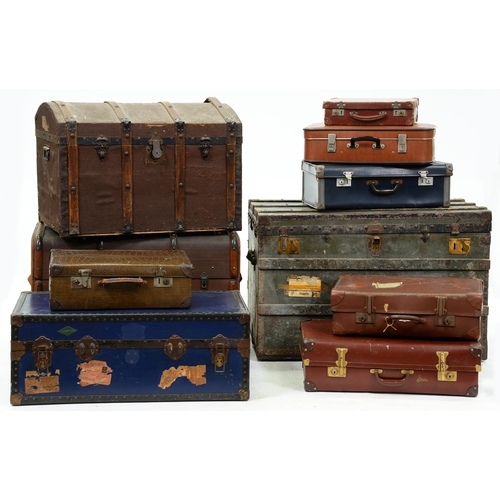 Appraisal: Four various cabin trunks late Victorian and th c various