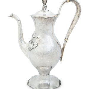 Appraisal: An American Silver Hand Hammered Silver Coffee Pot Baltimore Silver