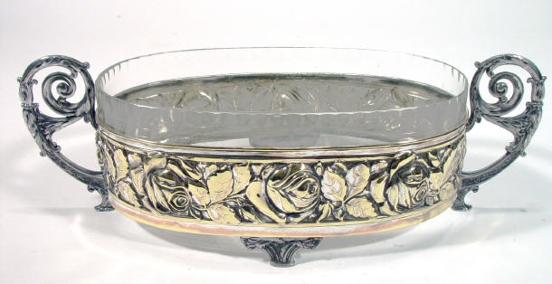 Appraisal: WMF silver plated bowl embossed with a band of roses