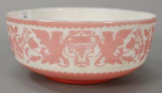 Appraisal: Mt Washington pink cameo glass bowl acid etched pink to