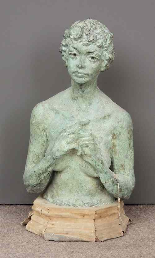 Appraisal: Colin Colahan - - Bronze figure - Shoulder length female