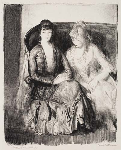 Appraisal: GEORGE BELLOWS Emma and Marjorie on a Sofa Lithograph on