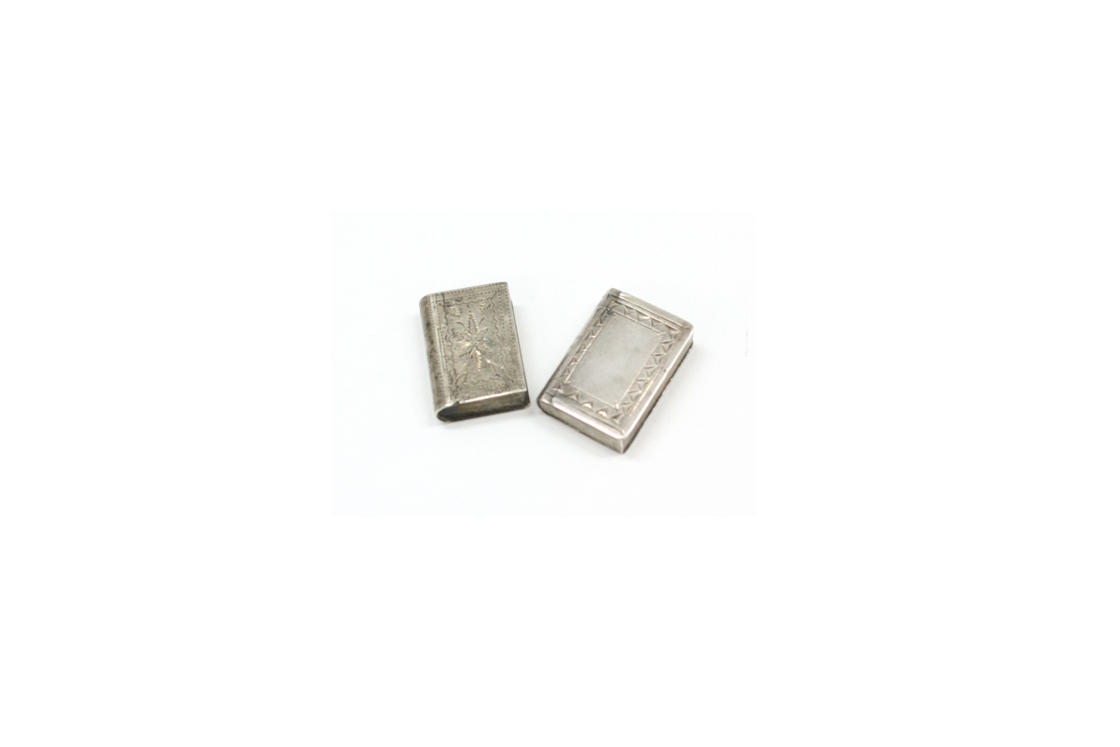 Appraisal: Two George III silver miniature 'book' snuff boxes the first