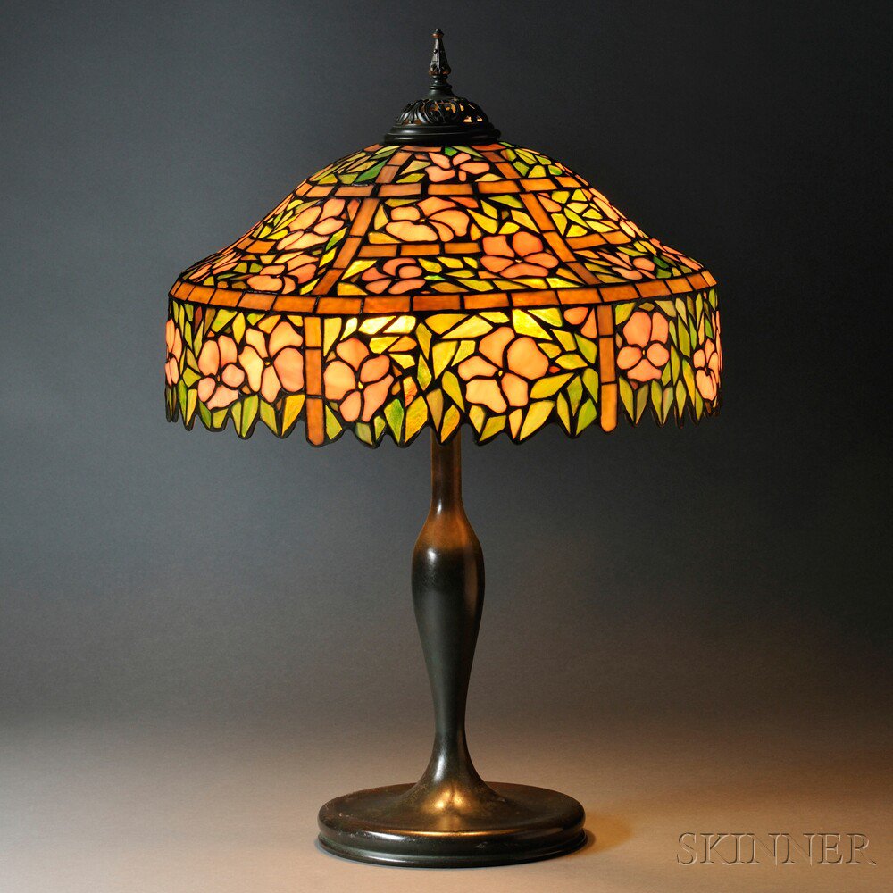 Appraisal: Mosaic Glass Table Lamp Attributed to Unique Art Glass Metal