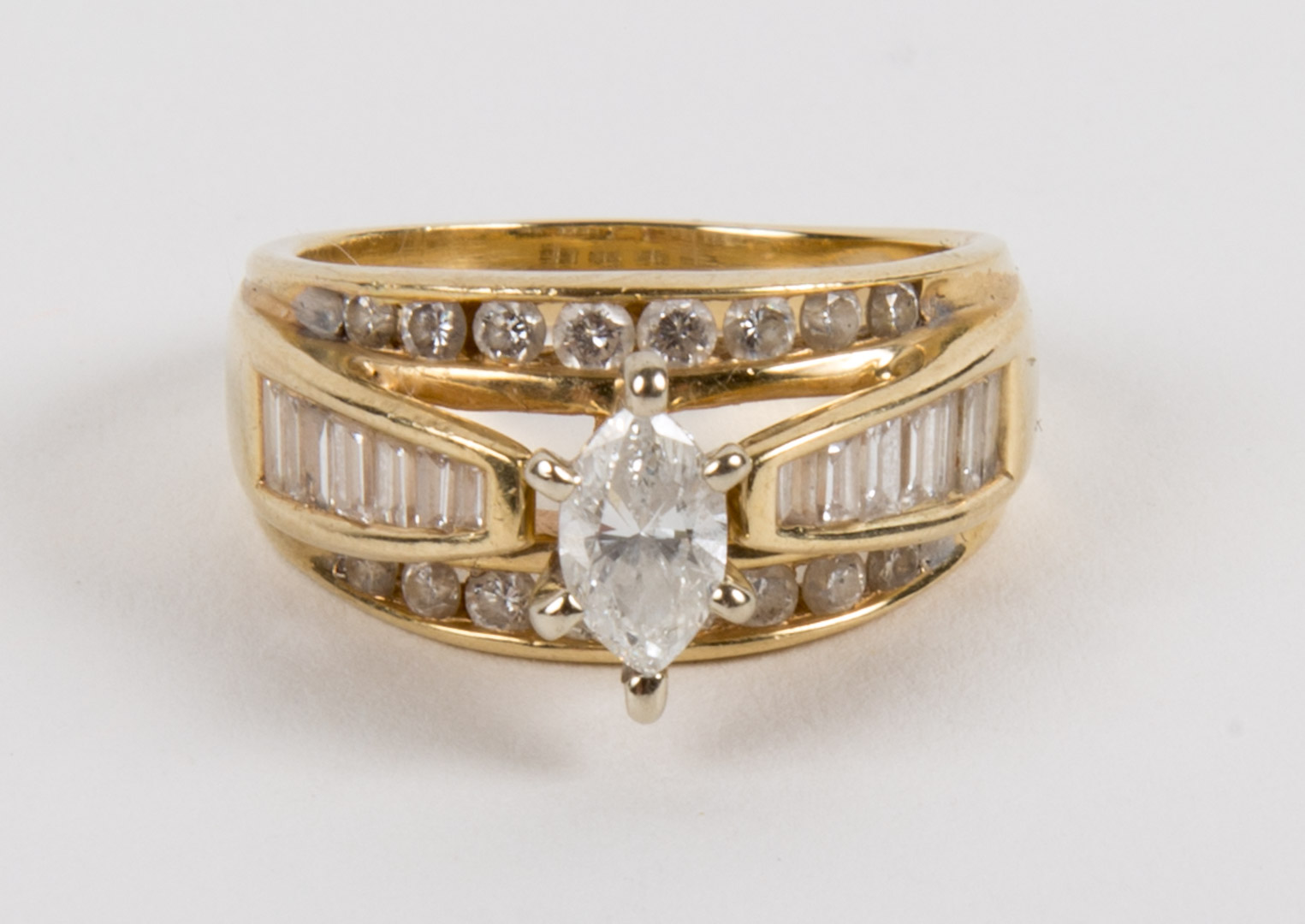 Appraisal: A Marquise Diamond Wedding Ring center marquise diamond to the