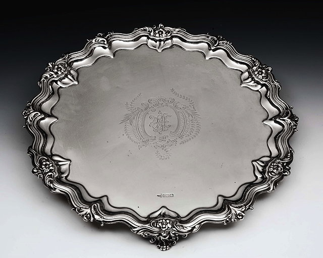 Appraisal: A LATE VICTORIAN SILVER SALVER by Walker Hall Sheffield having