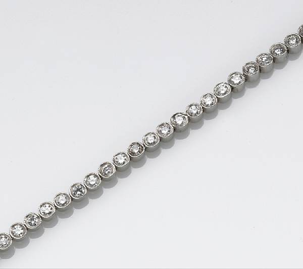 Appraisal: A diamond and k white gold line bracelet estimated total